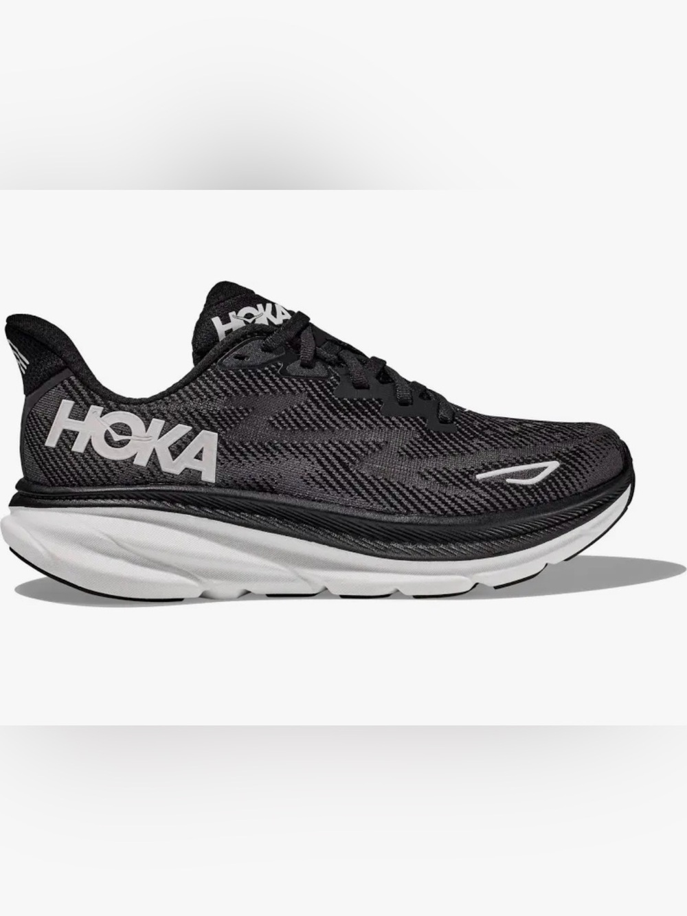 Hoka Clifton 9 Black White Women's Running Sneakers Sz 10.5